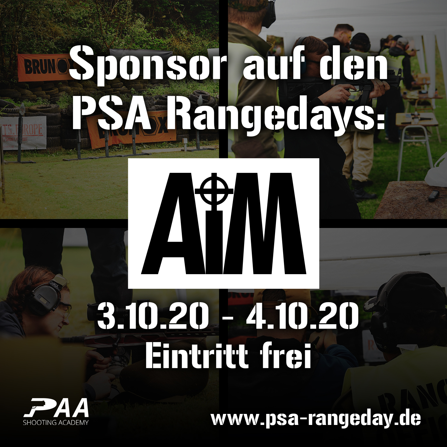 Aim Field Sports Sponsor auf den 2. PSA Rangedays 2020 vom 03.1004.10.2020 PAA Shooting Academy